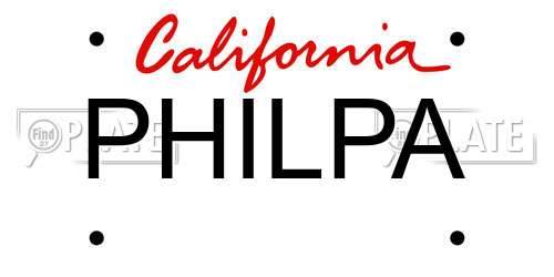 PHILPA California License Plate