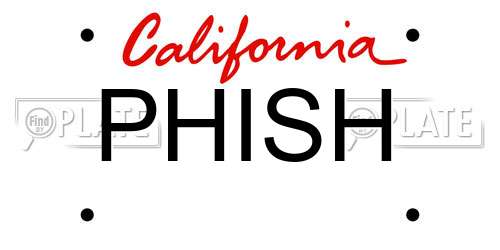 PHISH California License Plate