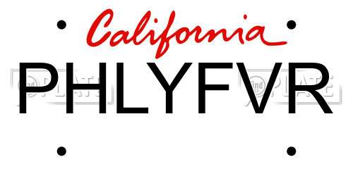 PHLYFVR California License Plate