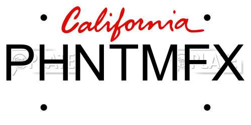 PHNTMFX California License Plate