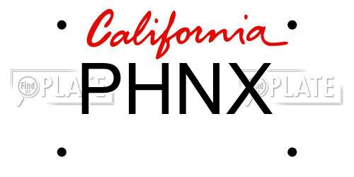 PHNX California License Plate