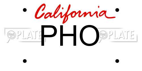 PHO California License Plate