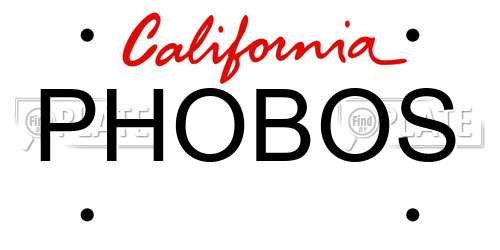 PHOBOS California License Plate