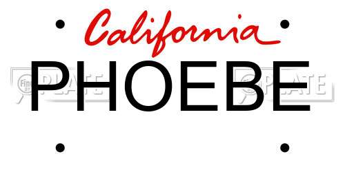 PHOEBE California License Plate
