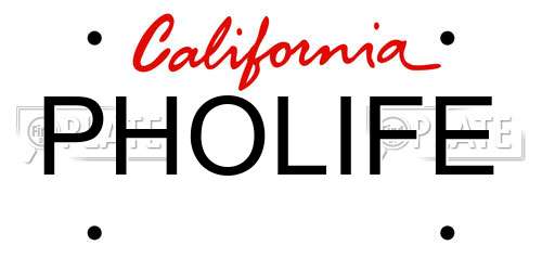 PHOLIFE California License Plate