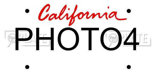 PHOTO4 California License Plate
