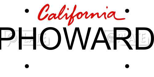 PHOWARD California License Plate