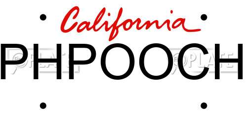 PHPOOCH California License Plate