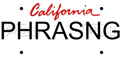 PHRASNG California License Plate