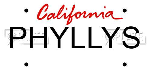 PHYLLYS California License Plate
