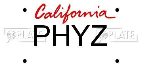 PHYZ California License Plate