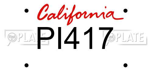 PI417 California License Plate