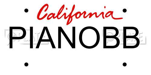 PIANOBB California License Plate