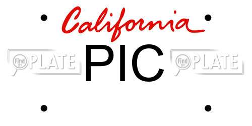 PIC California License Plate