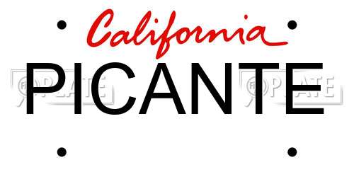 PICANTE California License Plate