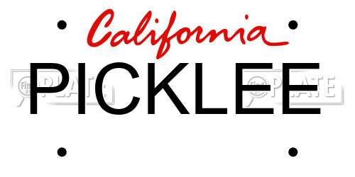 PICKLEE California License Plate