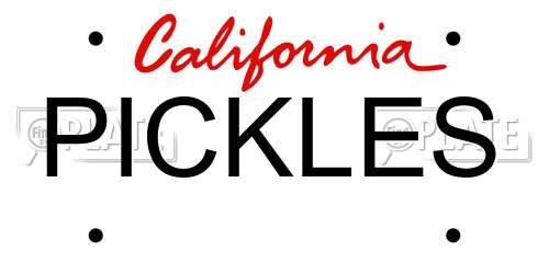PICKLES California License Plate