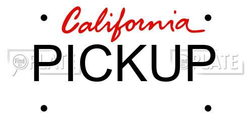 PICKUP California License Plate