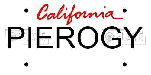 PIEROGY California License Plate