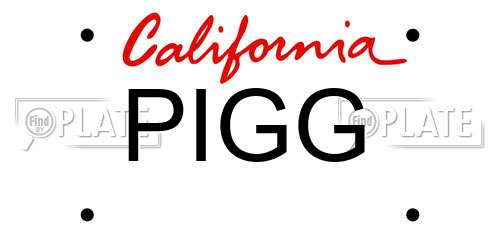 PIGG California License Plate
