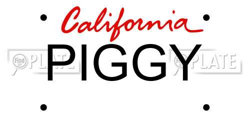 PIGGY California License Plate