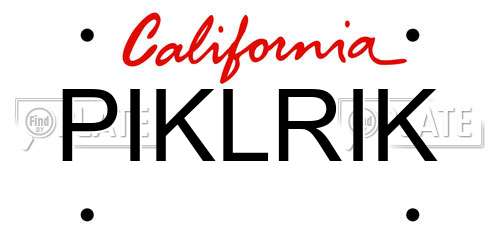 PIKLRIK California License Plate