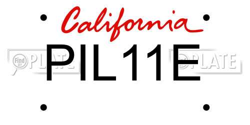 PIL11E California License Plate