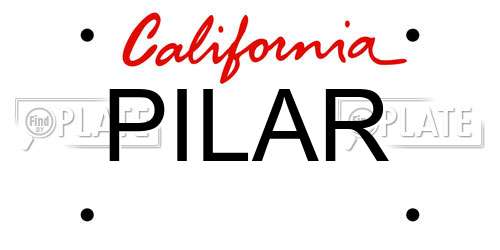 PILAR California License Plate