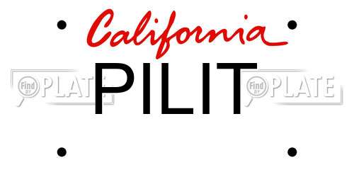 PILIT California License Plate