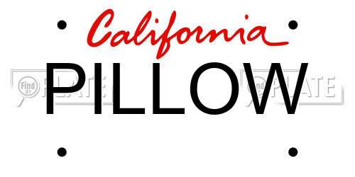 PILLOW California License Plate