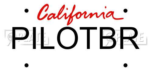 PILOTBR California License Plate