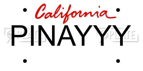 PINAYYY California License Plate