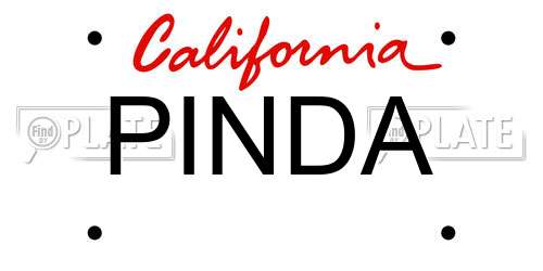 PINDA California License Plate