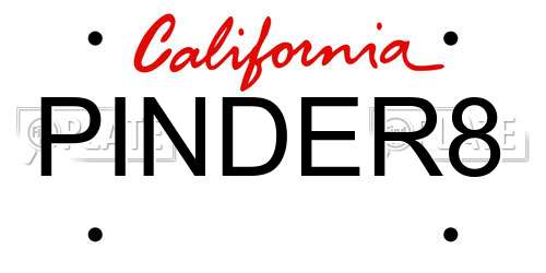 PINDER8 California License Plate