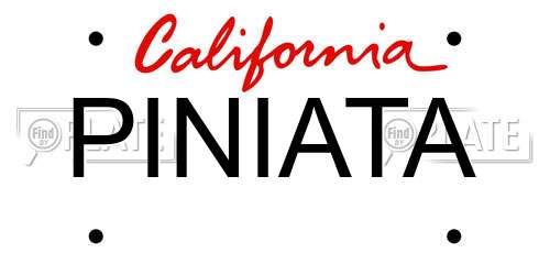 PINIATA California License Plate