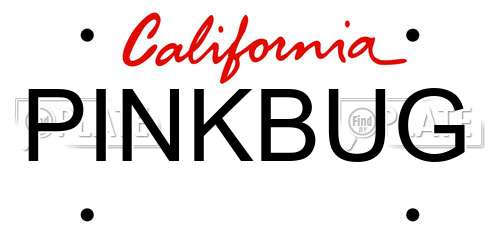 PINKBUG California License Plate