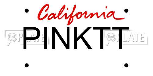PINKTT California License Plate