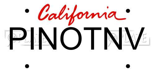 PINOTNV California License Plate