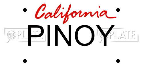 PINOY California License Plate