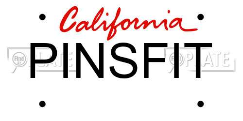 PINSFIT California License Plate