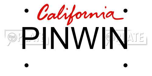 PINWIN California License Plate