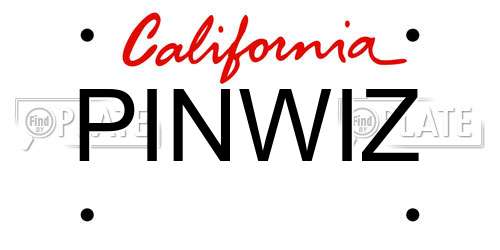 PINWIZ California License Plate