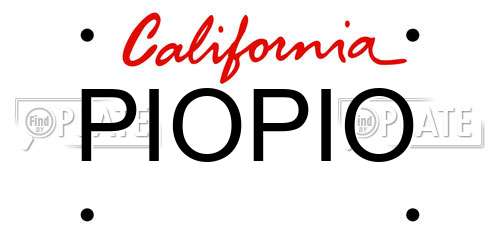 PIOPIO California License Plate
