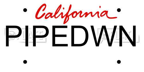 PIPEDWN California License Plate