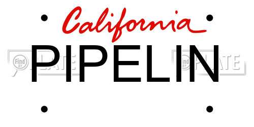 PIPELIN California License Plate