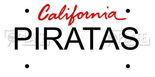 PIRATAS California License Plate