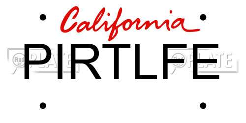 PIRTLFE California License Plate