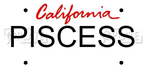 PISCESS California License Plate