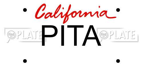 PITA California License Plate