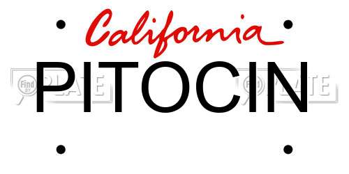PITOCIN California License Plate